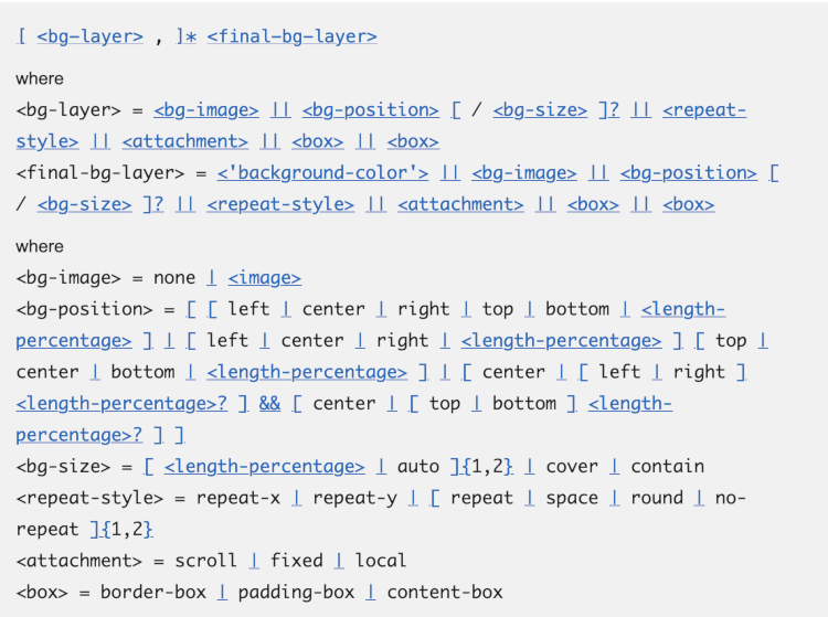 background property formal syntax before improvement